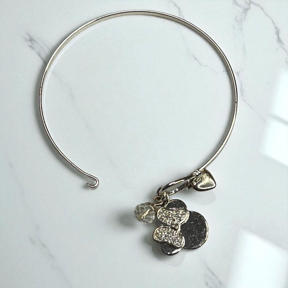 Disney Alex & Ani Minnie Mouse Silver Charm Bracelet
